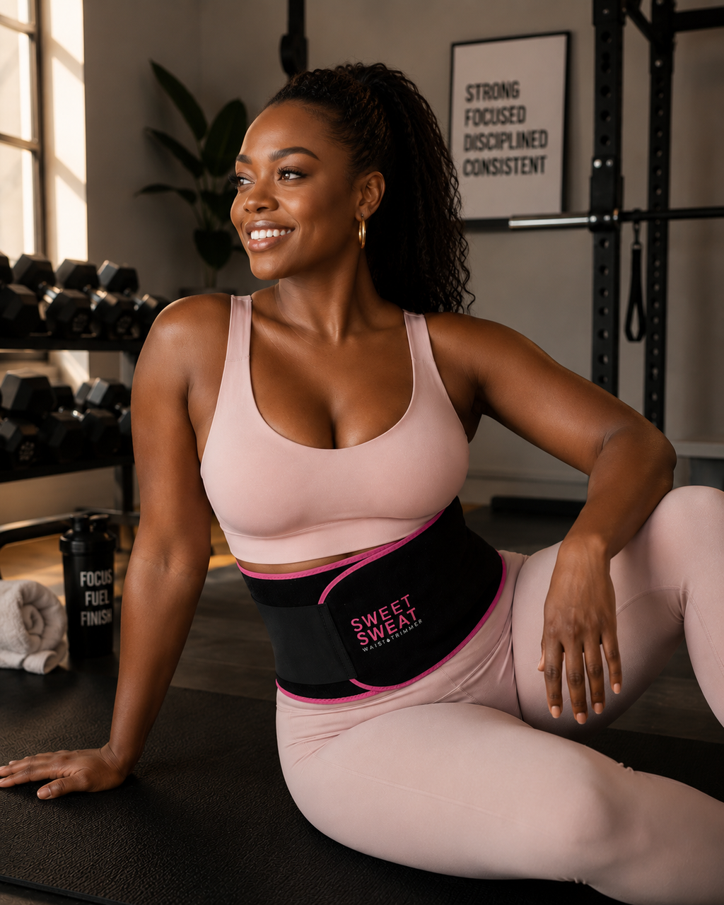 Waist Trimmer Sauna Neoprene Sweat Belt - Pink - Unisex S